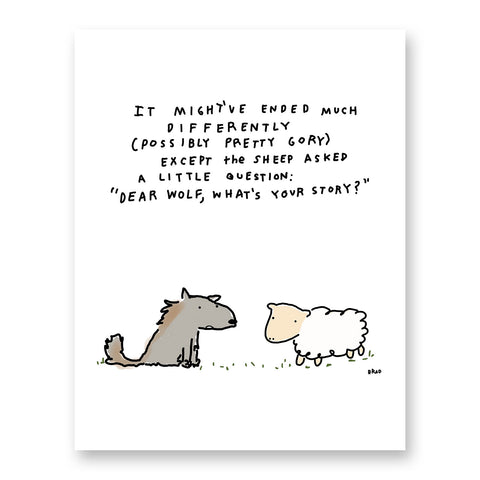 Wolf & Sheep What's Your Story? Print
